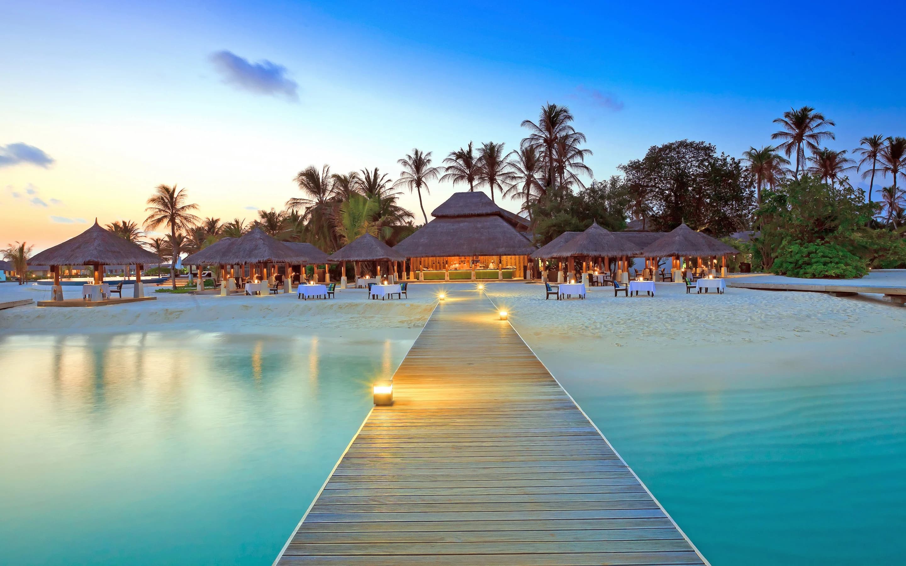 Luxury beach resort with crystal clear waters